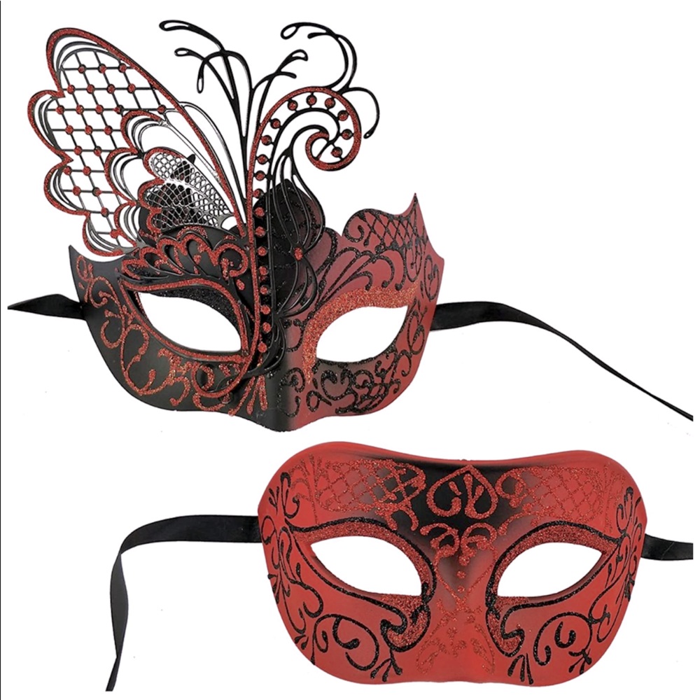 Couples masks black & red